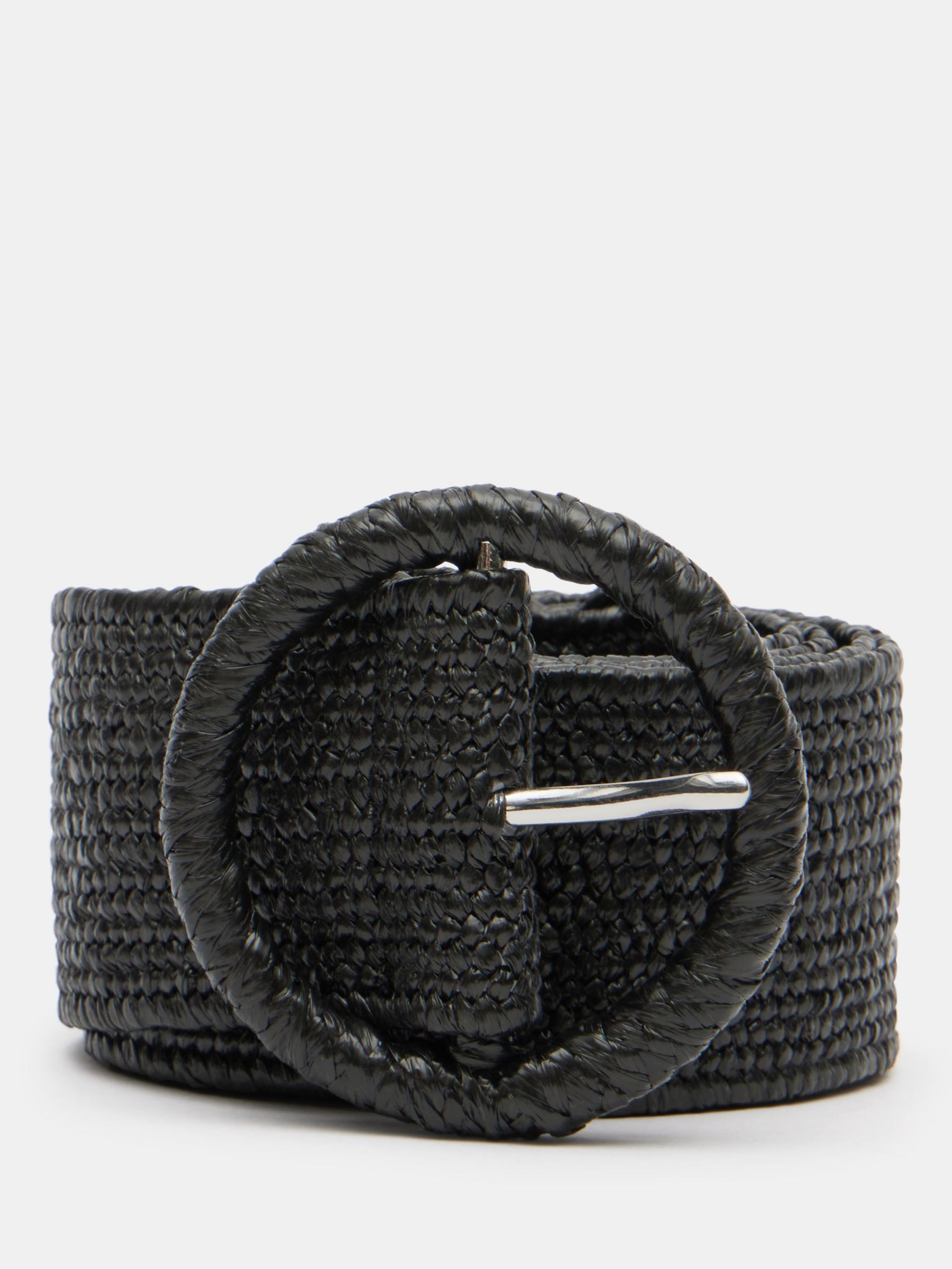 HUSH Wrenley Woven Belt, Black, M-L