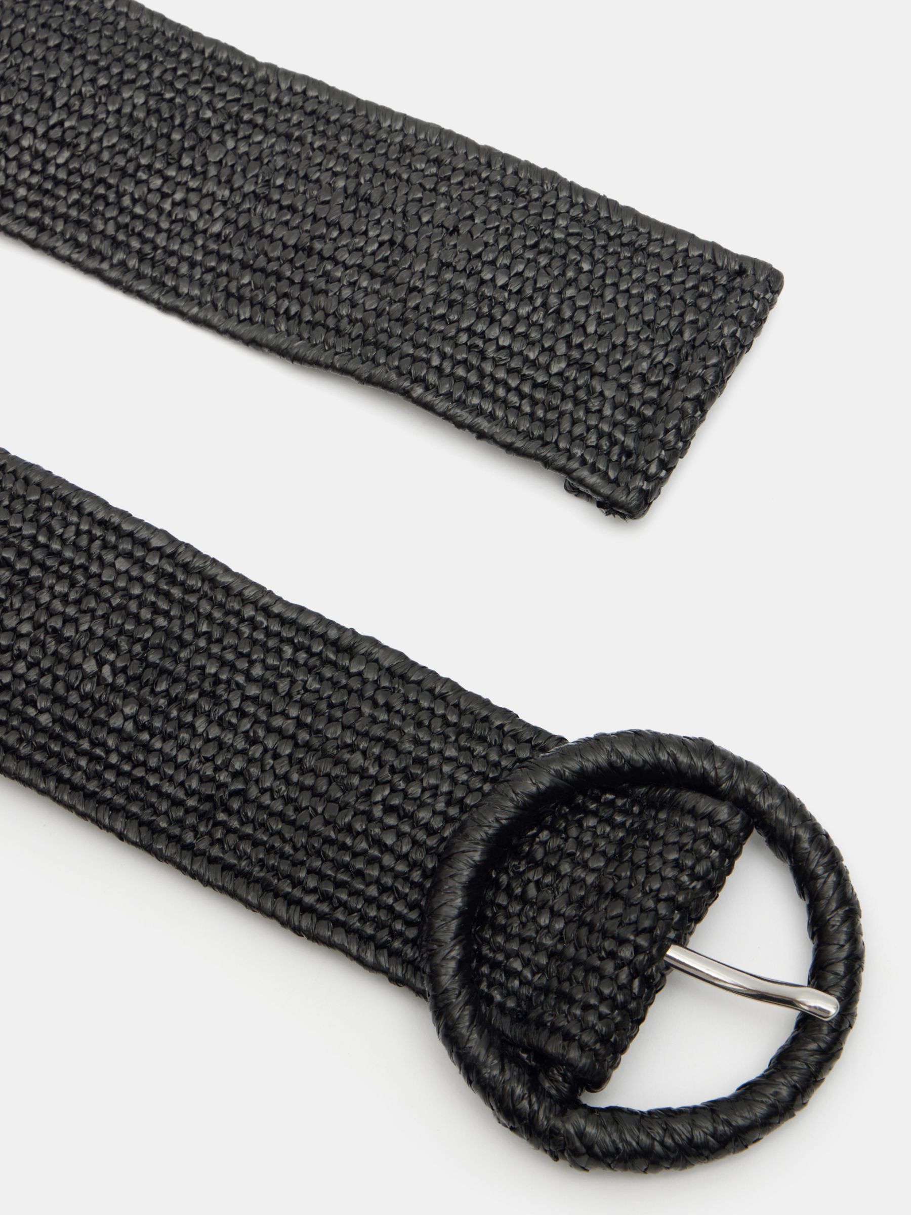 HUSH Wrenley Woven Belt, Black, M-L