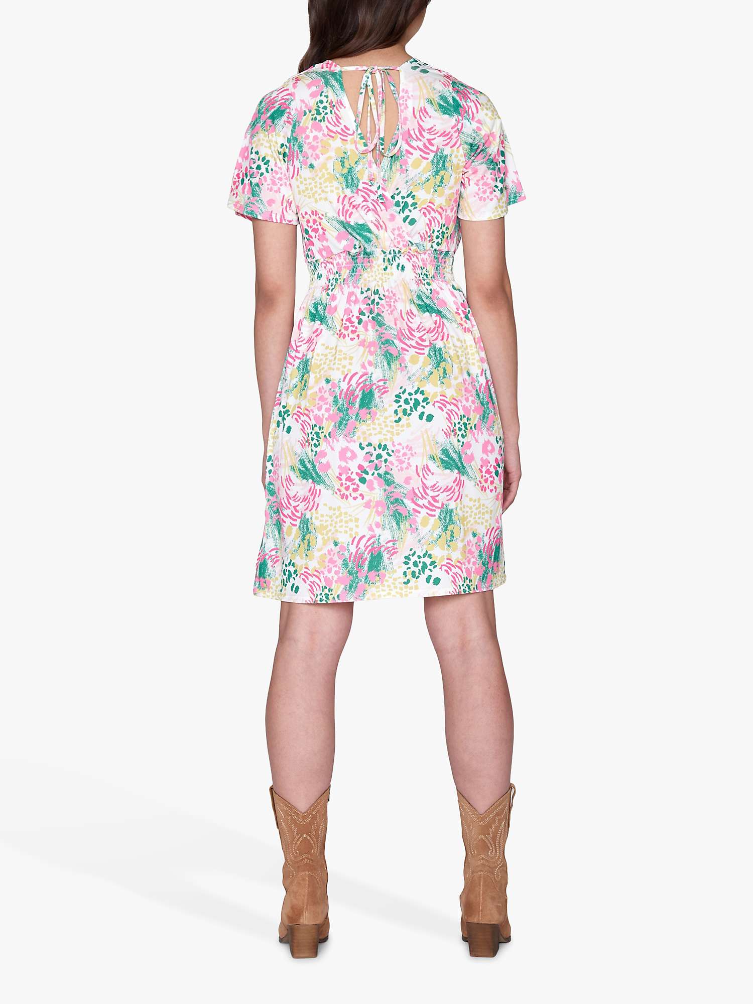 Buy Sisters Point Giji Floral Summer Print Mini Dress, Green/Pink Online at johnlewis.com