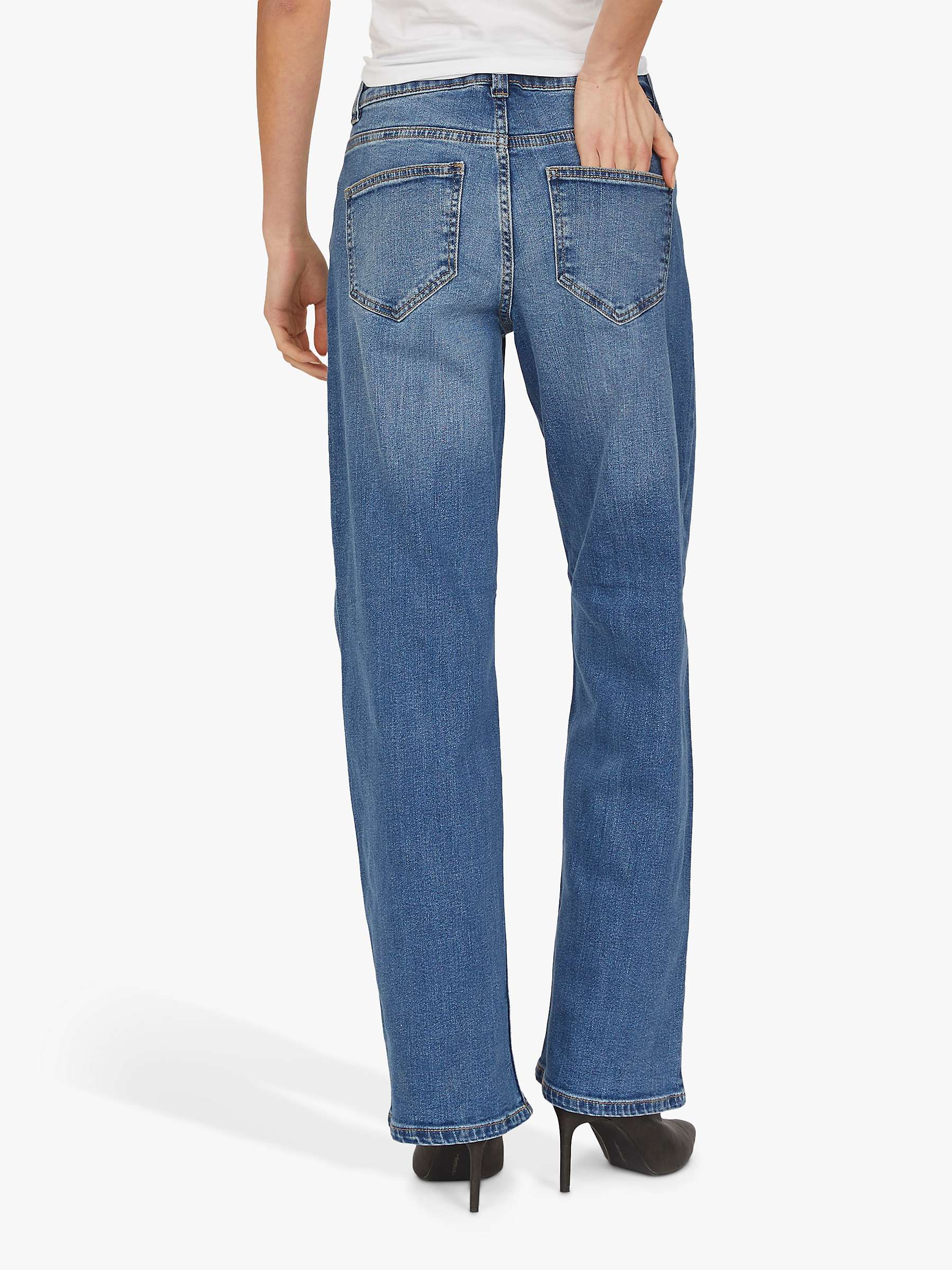 Buy Sisters Point Onea Low Waist Jeans, Mid Blue Wash Online at johnlewis.com