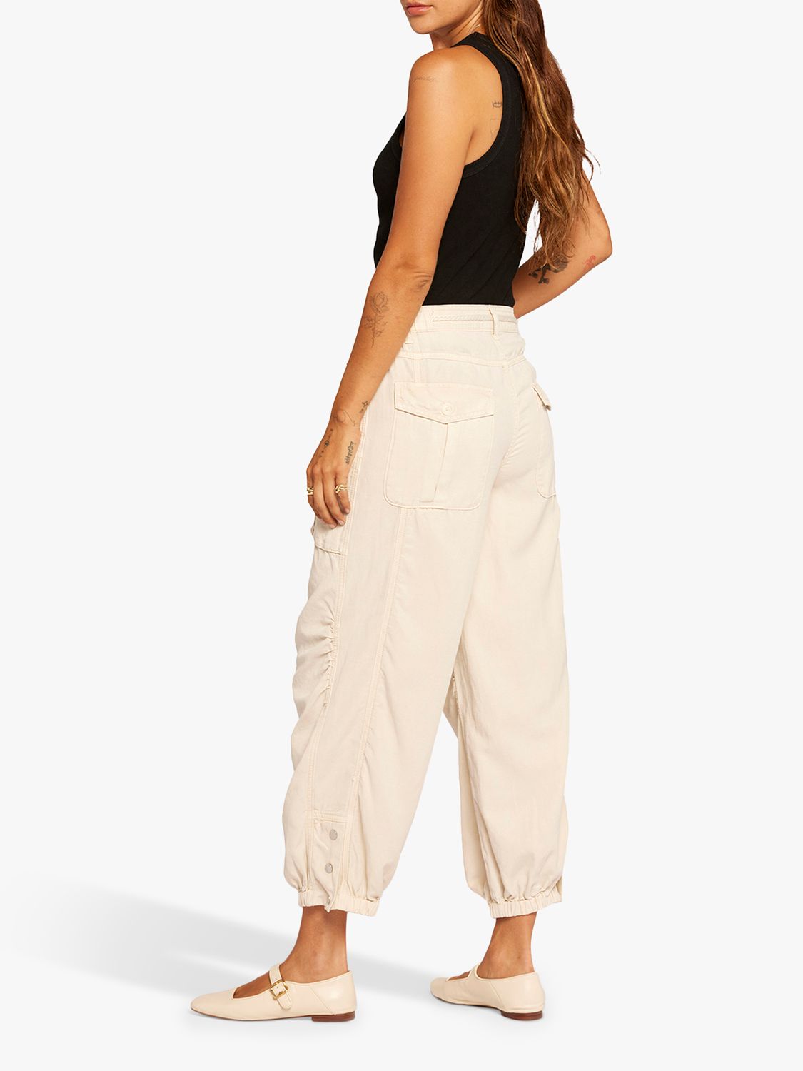 Current/Elliott The Upright Loose Cargo Trousers, Biscuit, W25/L27