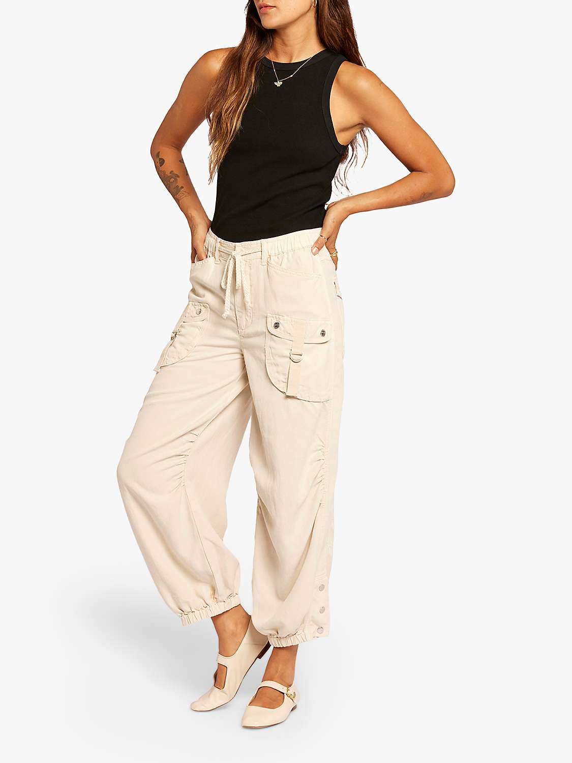 Buy Current/Elliott The Upright Loose Cargo Trousers, Biscuit Online at johnlewis.com