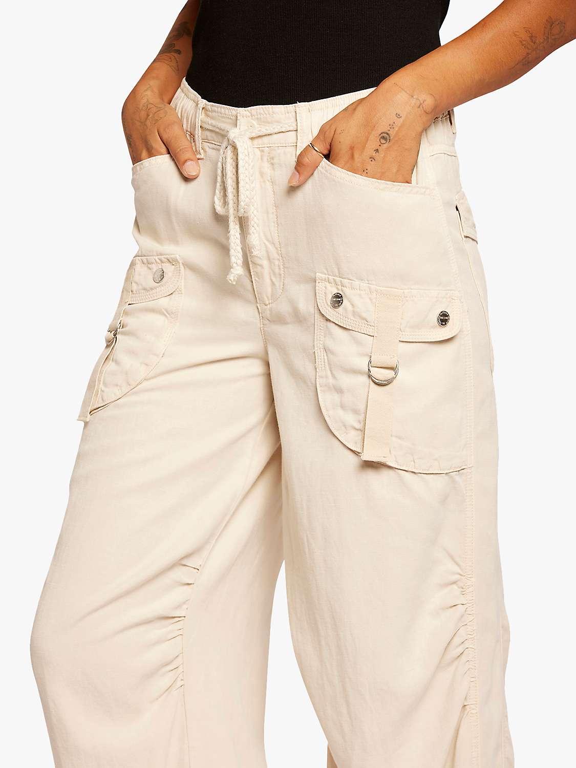 Buy Current/Elliott The Upright Loose Cargo Trousers, Biscuit Online at johnlewis.com