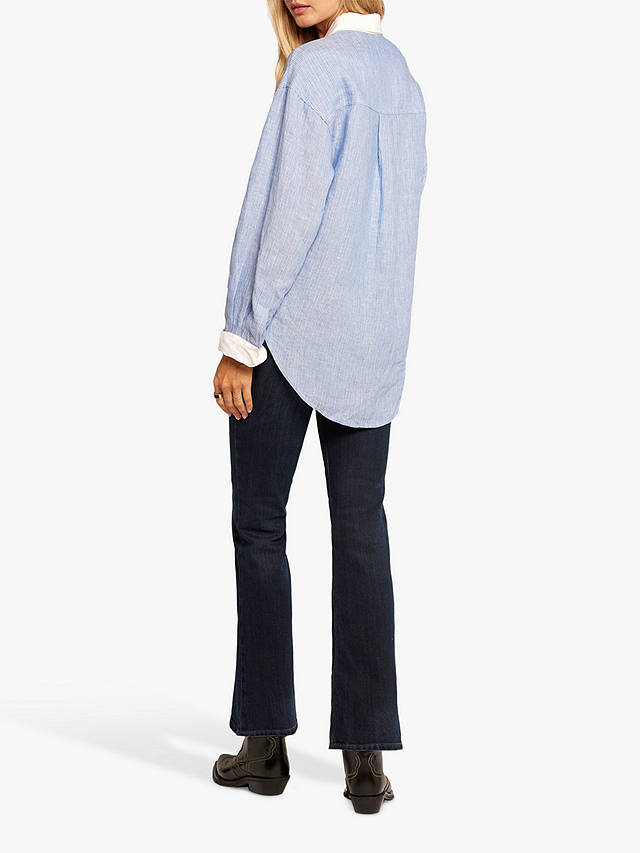 Current/Elliott The Candid Relaxed Fit Linen Shirt, Blue