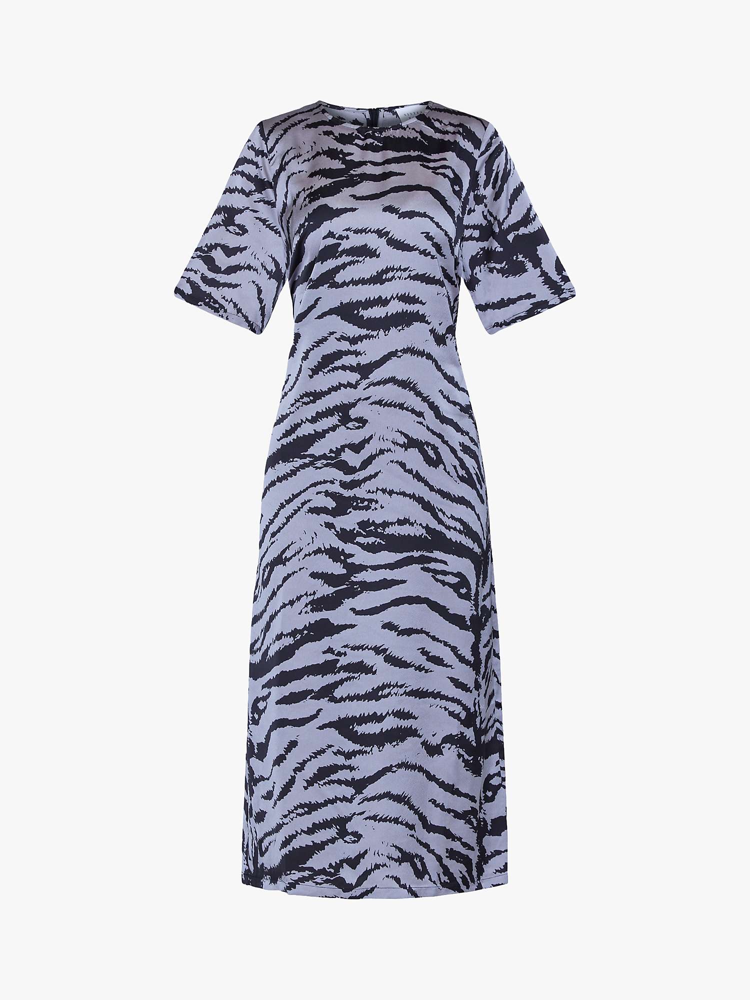 Buy Sisters Point Elipa Shiny Satin Animal Print Dress, Grey Zebra Online at johnlewis.com