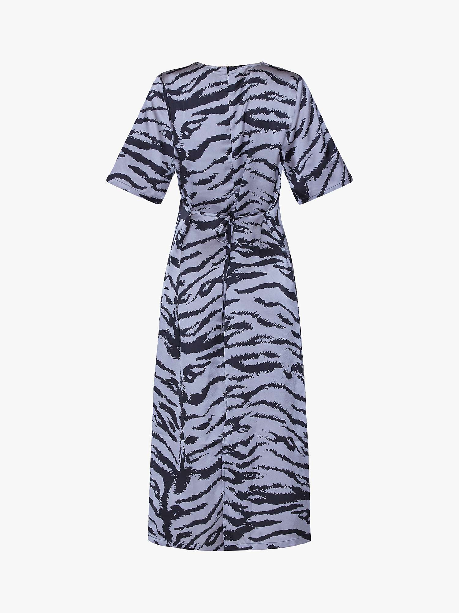 Buy Sisters Point Elipa Shiny Satin Animal Print Dress, Grey Zebra Online at johnlewis.com