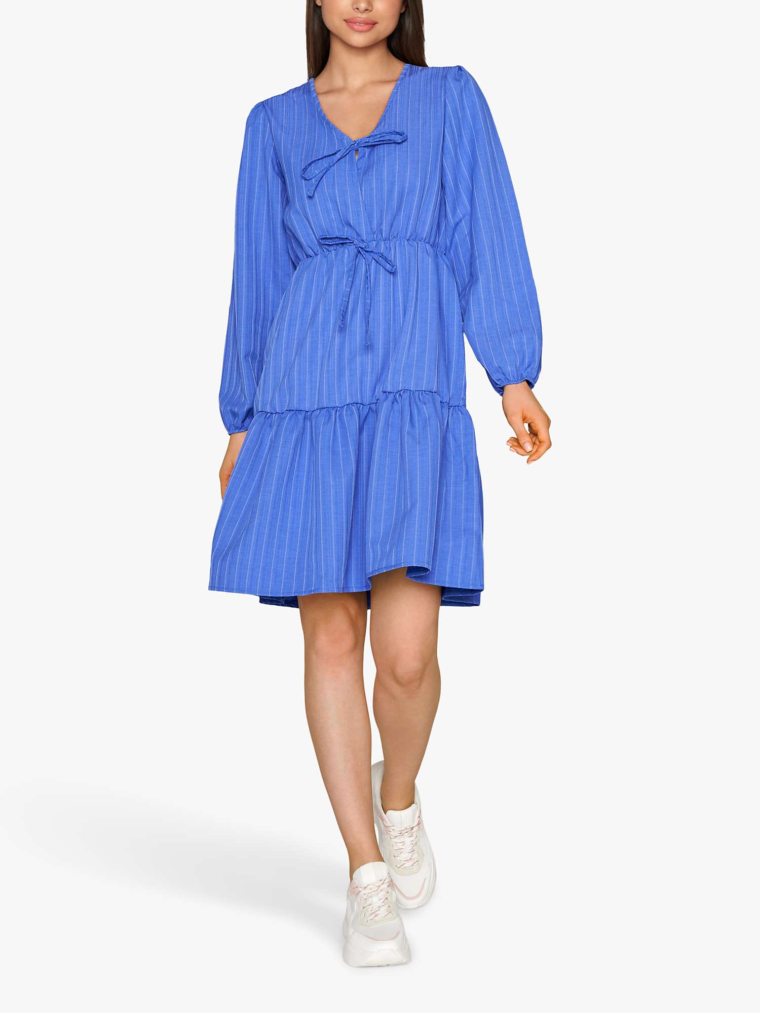 Buy Sisters Point Short Summer Tie Detail Mini Dress, Royal Blue Online at johnlewis.com