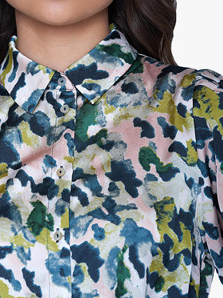 Sisters Point Ella Leopard Print Shirt Dress, Pine/Multi
