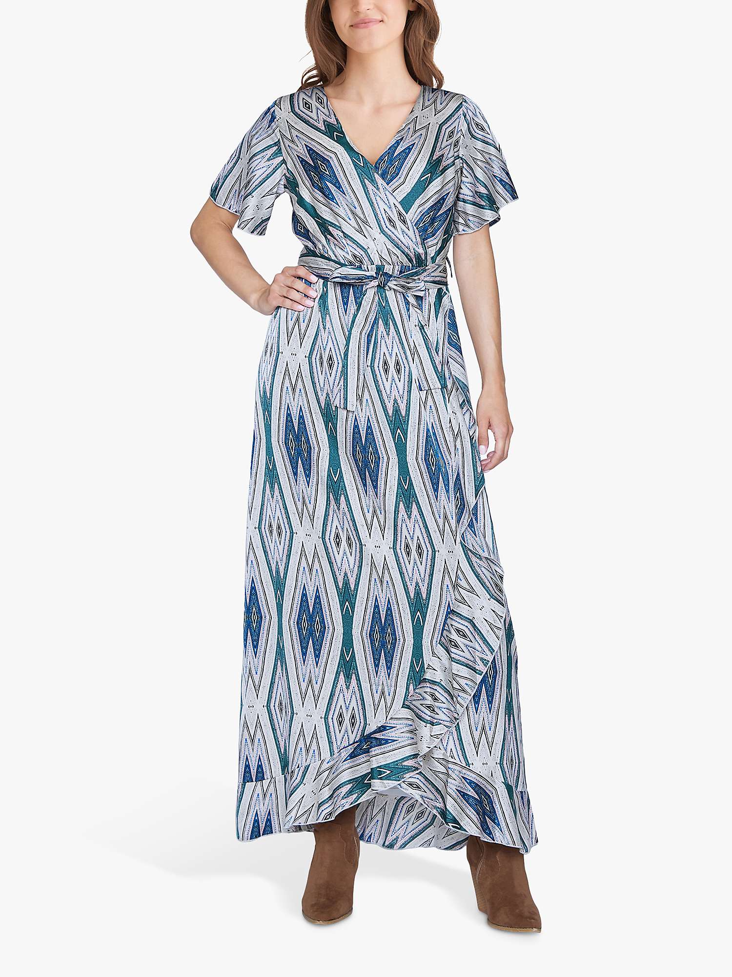 Buy Sisters Point Ehtnic Print Maxi Wrap Dress, Blue/Multi Online at johnlewis.com