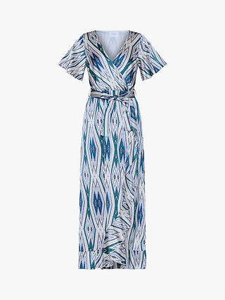 Sisters Point Ehtnic Print Maxi Wrap Dress, Blue/Multi