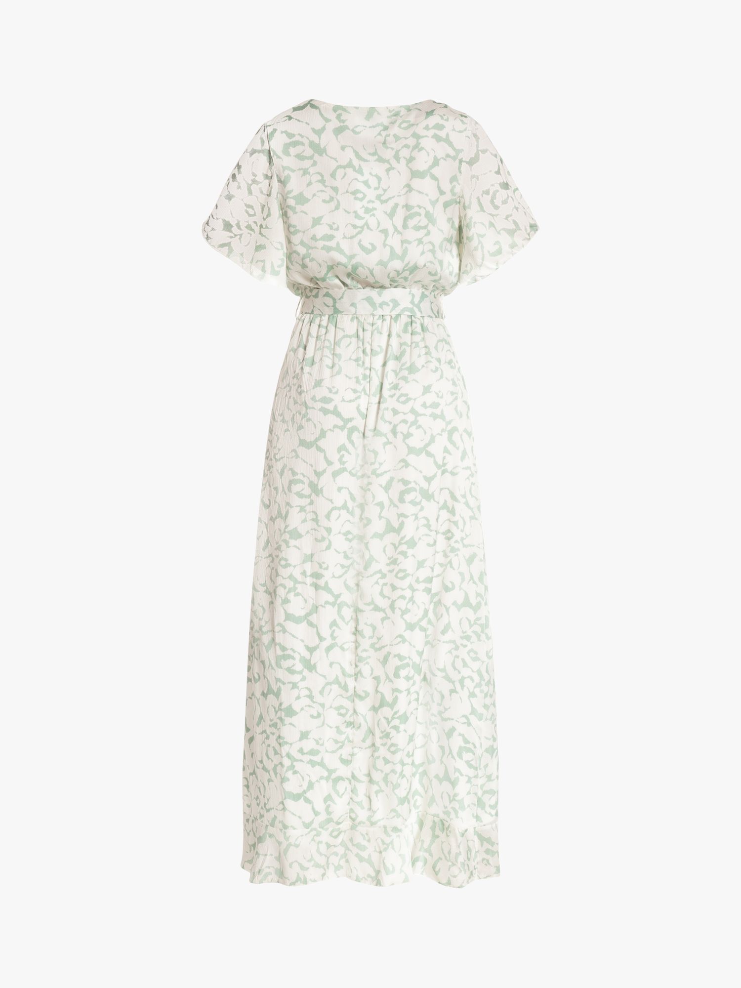 Sisters Point Floral Print Maxi Wrap Dress, Light Green/White, XS
