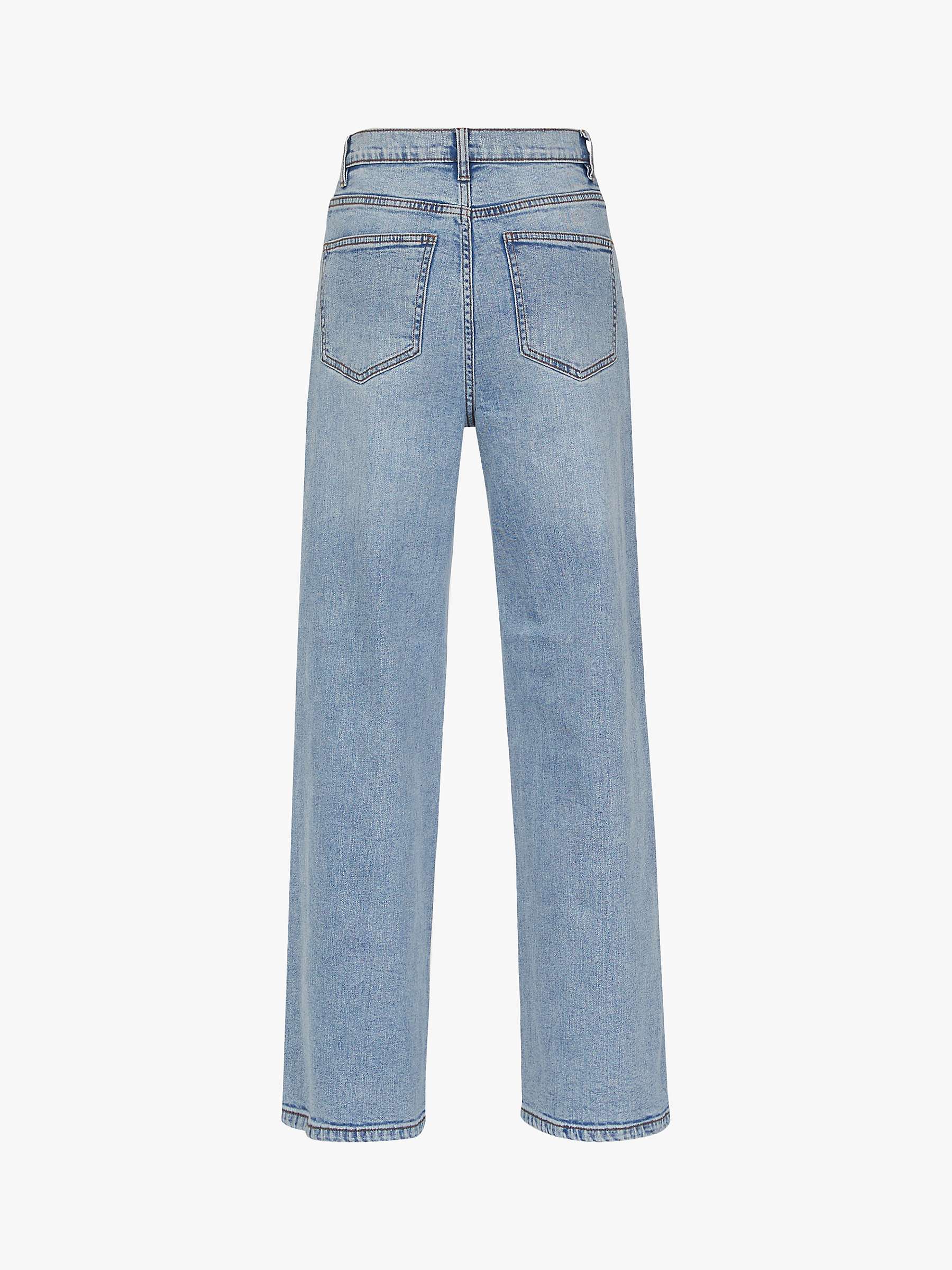 Buy Sisters Point Owi Cotton Blend Wide Leg Jeans, Blue Used Online at johnlewis.com