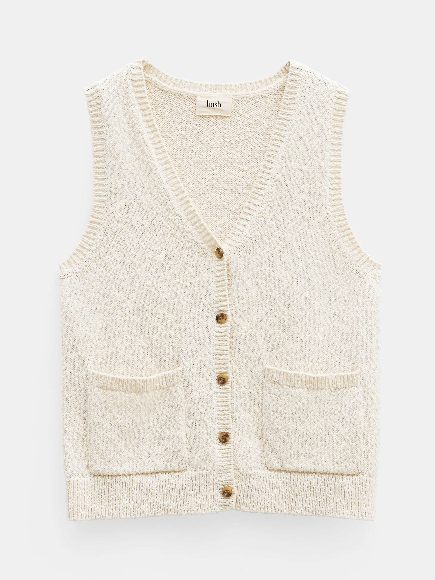 Buy HUSH Ottiline Knitted Cotton Waistcoat, Whitecap Gray Online at johnlewis.com