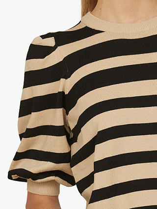 Sisters Point Halia Sweet Stripe 3/4 Sleeve Top, Beige/Black