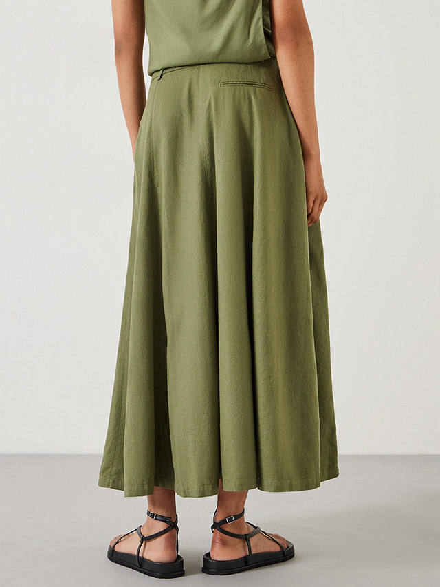HUSH Juliah Linen Blend Maxi Skirt, Olive
