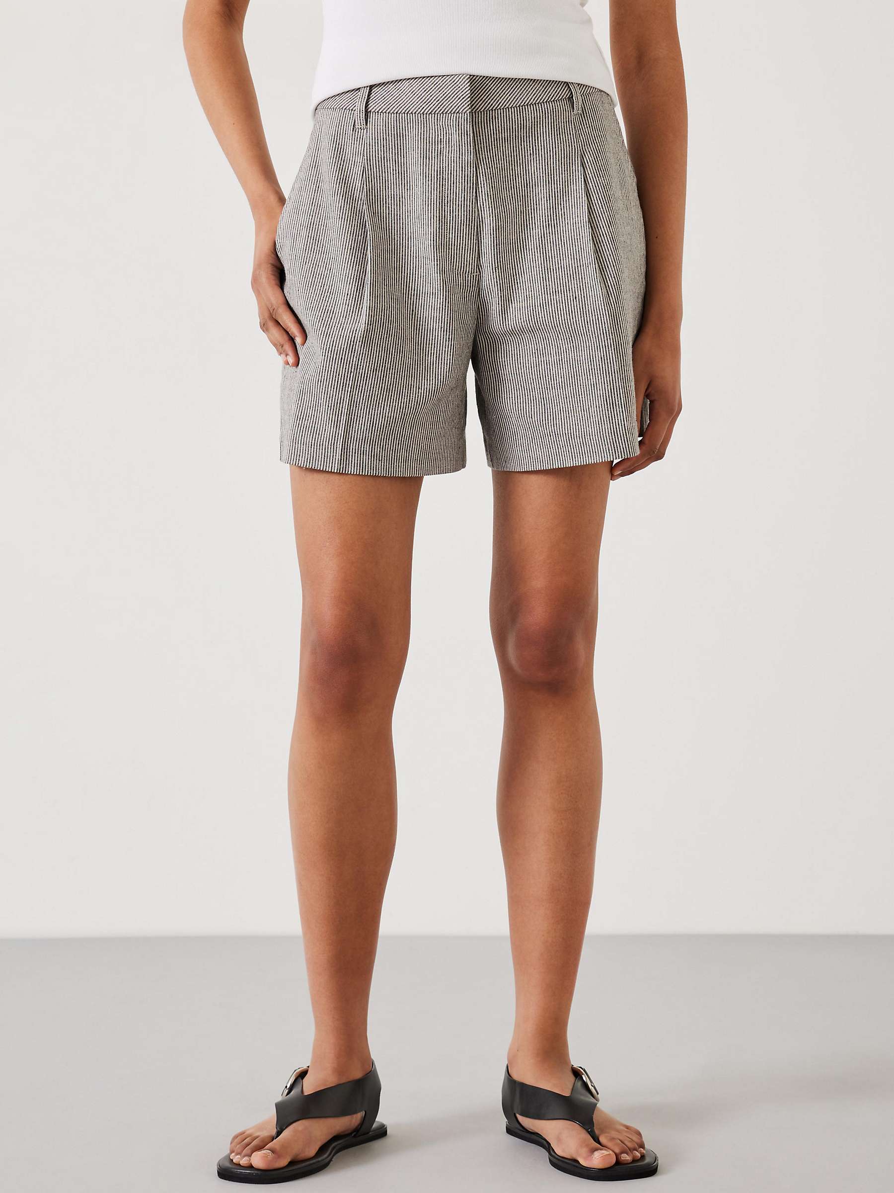 Buy HUSH Shona Striped Shorts, Grey Online at johnlewis.com