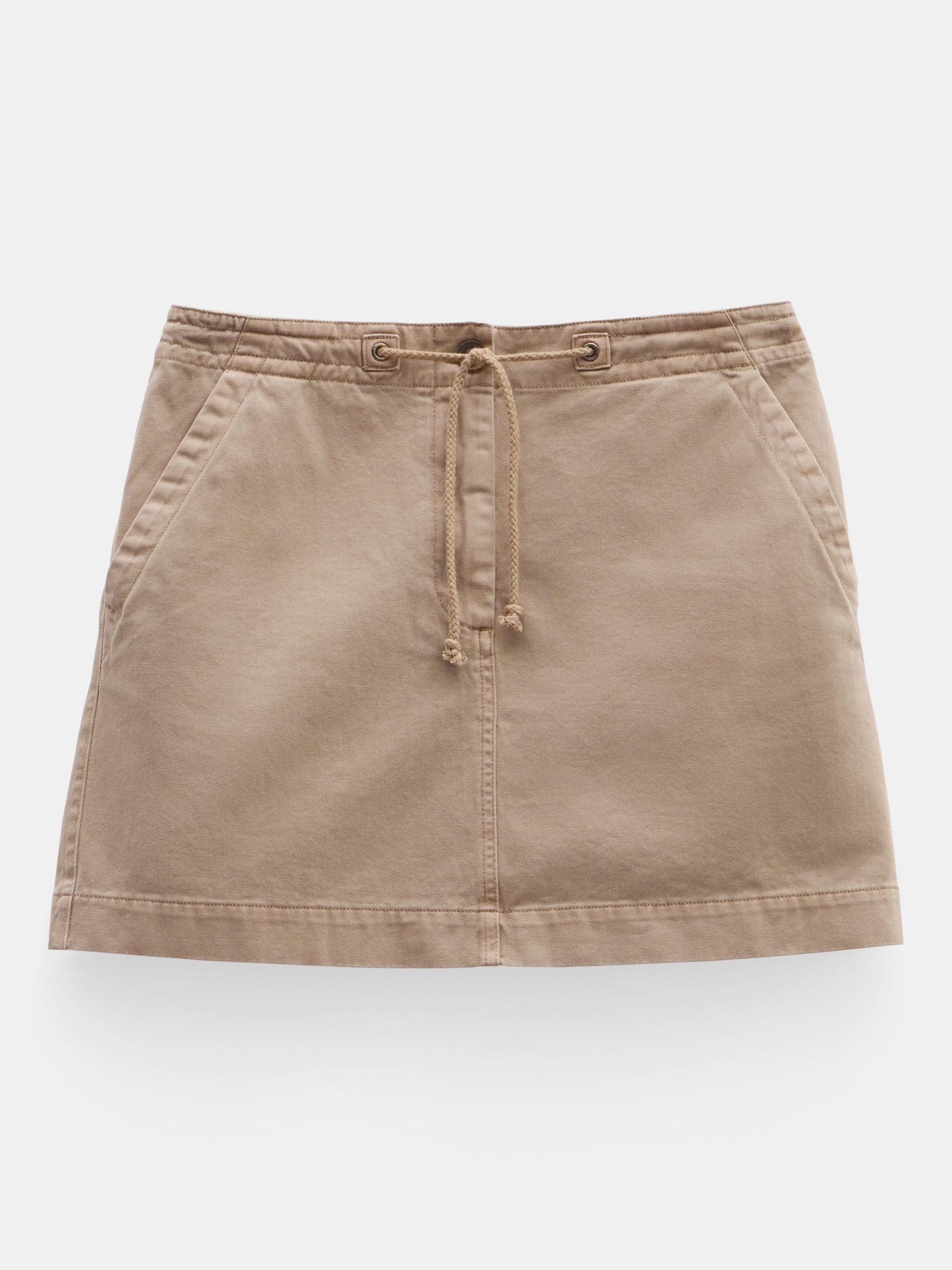 HUSH Deia Utility Cotton Mini Skirt, Darker Beige, 10