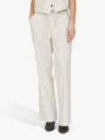Sisters Point Ella Loose Fitted Striped Trousers, Cream/Navy, Cream/Navy