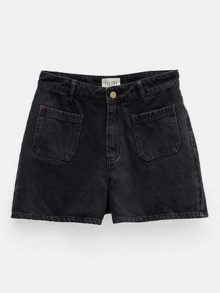 HUSH Rowan Mini Denim Shorts, Washed Black