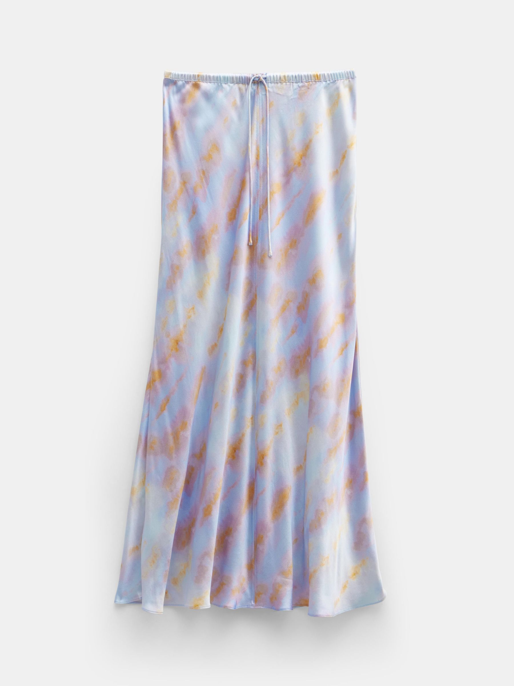 Buy HUSH Indra Satin Maxi Skirt, Tie Dye Pastel Online at johnlewis.com