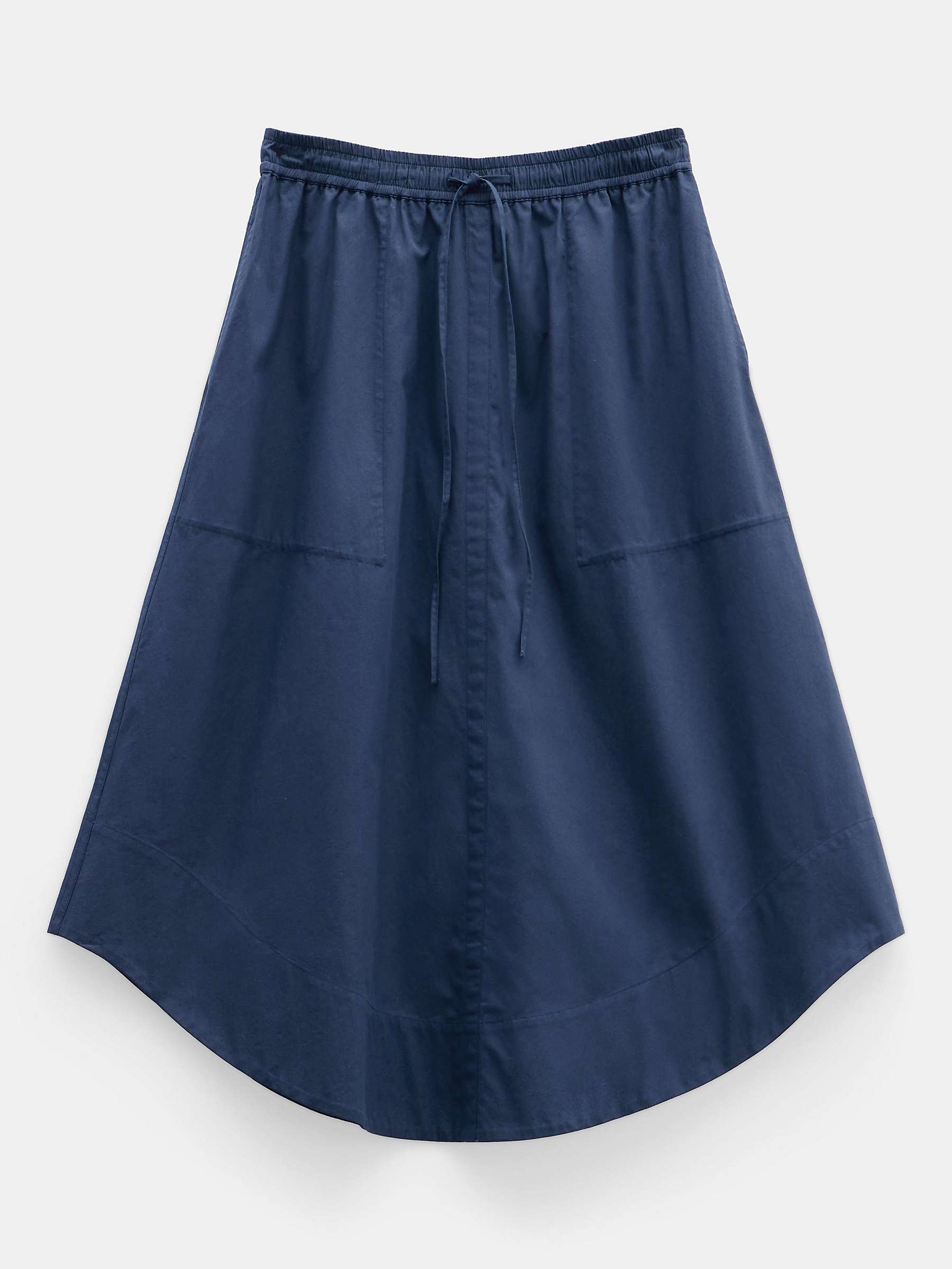 Buy HUSH Kelly Curved Midi Skirt, Midnight Navy Online at johnlewis.com