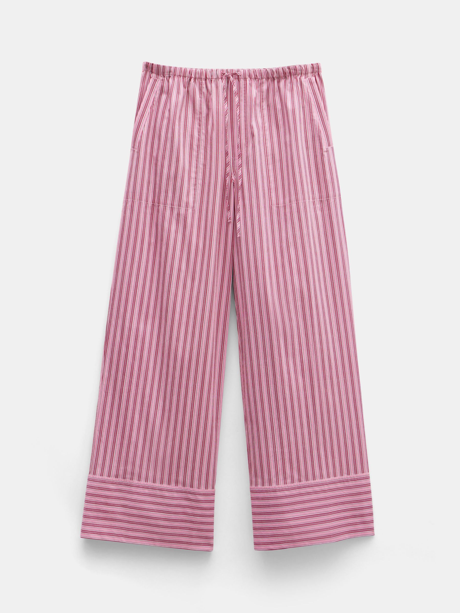 Buy HUSH Santorini Striped Trousers, Pink Online at johnlewis.com