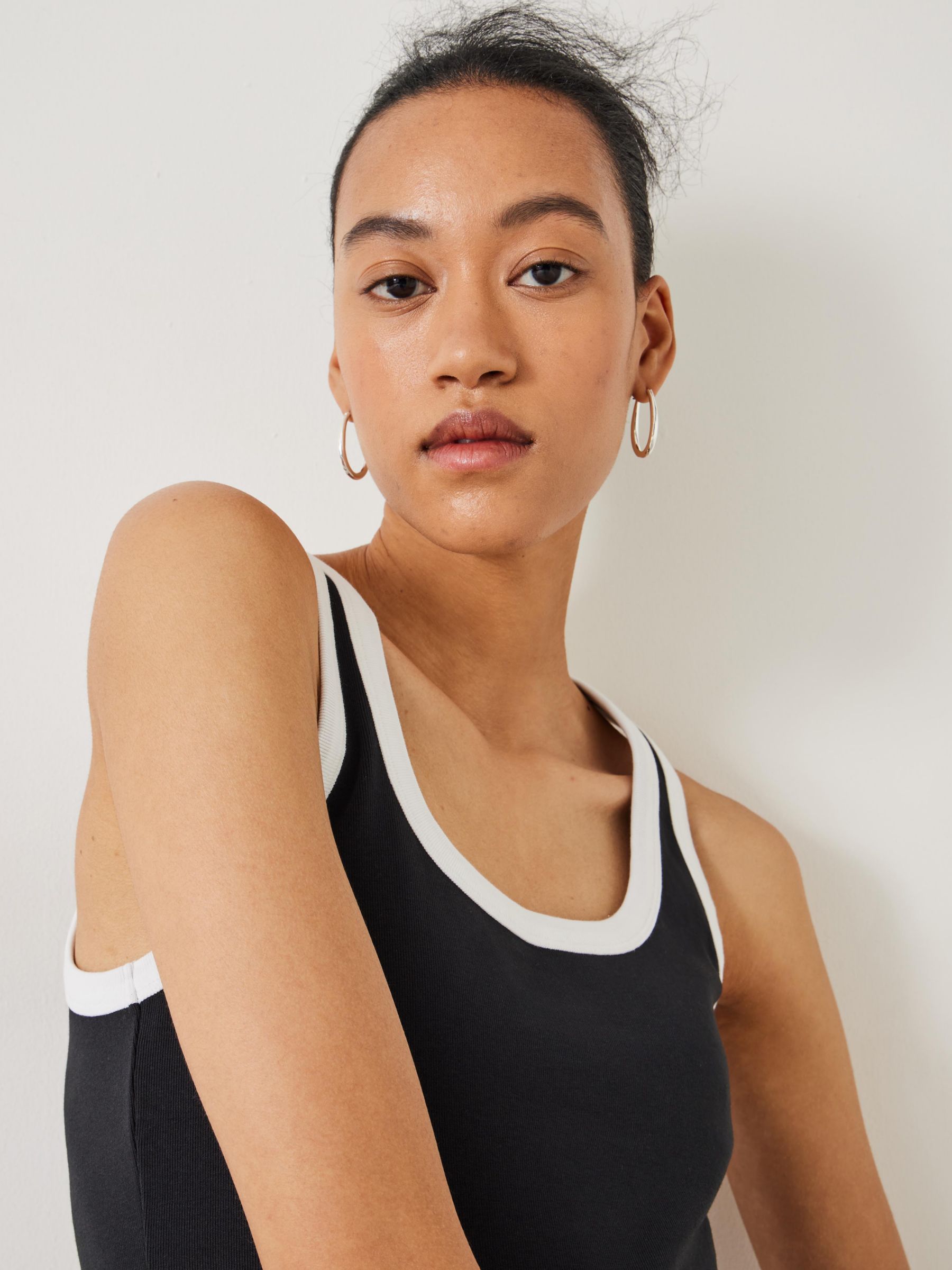 Buy HUSH Lena Contrast Trim Vest, Black Online at johnlewis.com