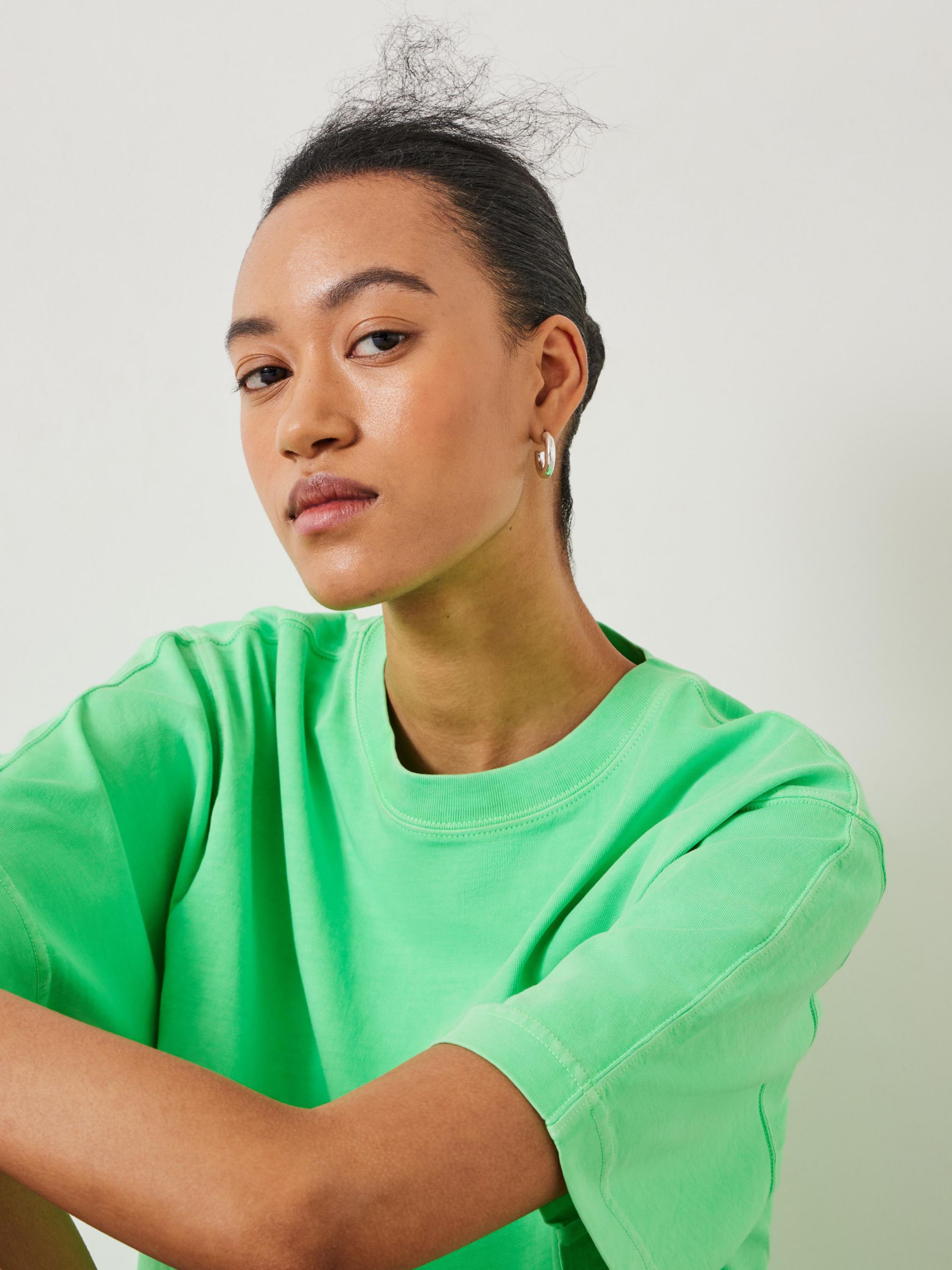 HUSH Flo Oversized Cotton T-Shirt, Poison Green