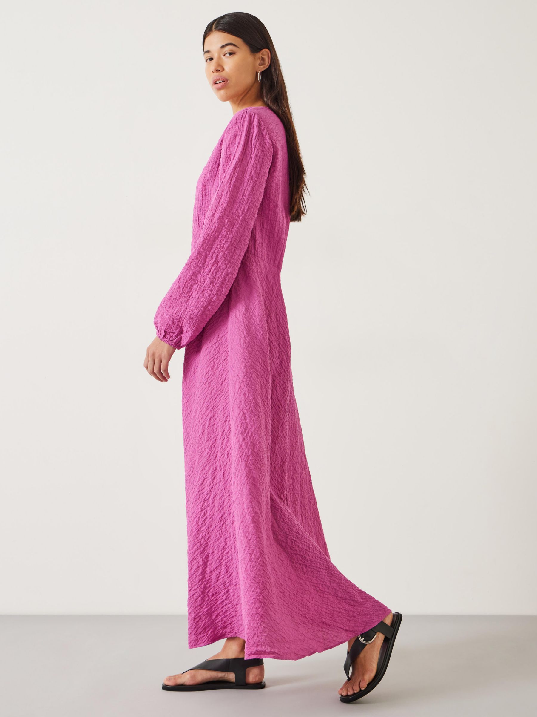 Buy HUSH Venus Volume Maxi Dress, Fuchsia Online at johnlewis.com