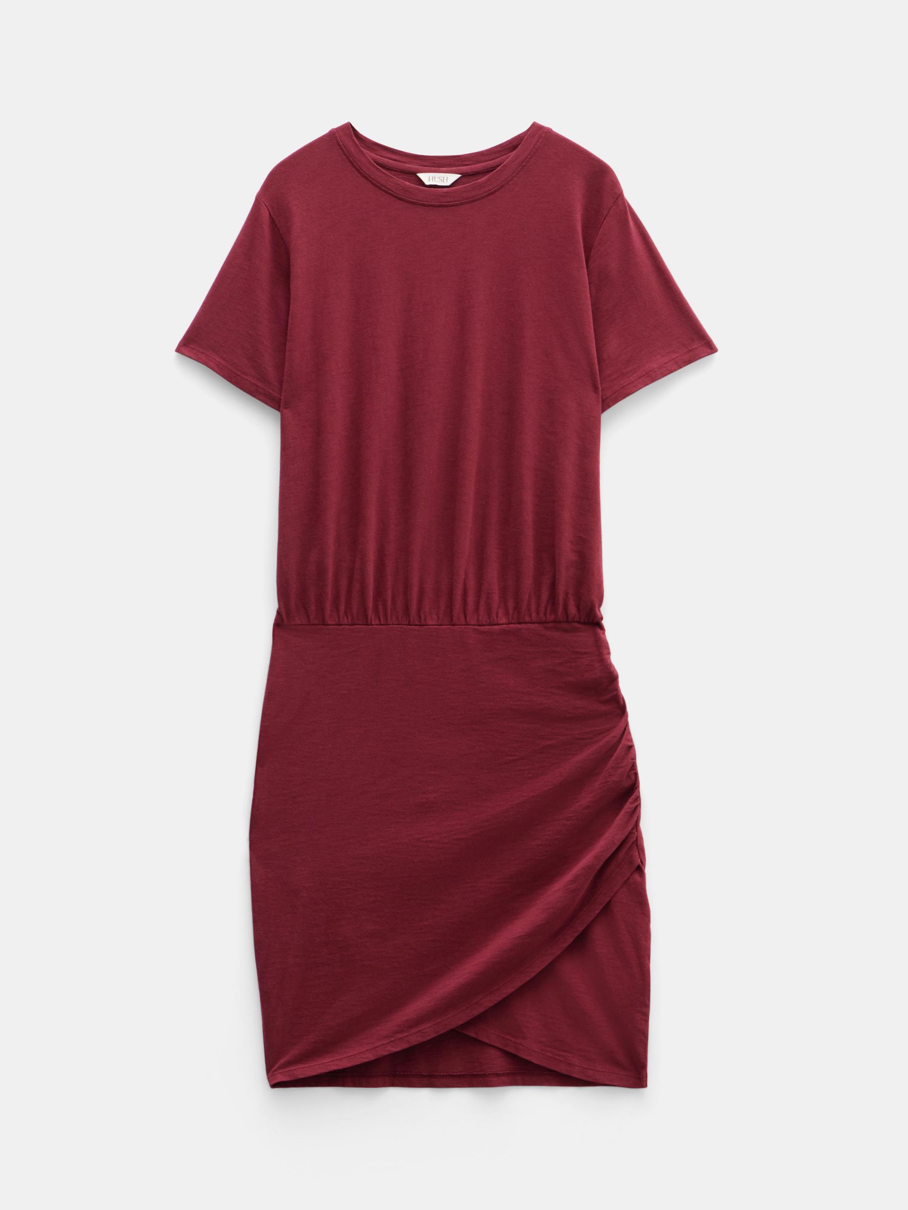 HUSH Marlie Jersey Mini Dress, Dark Burgundy, 10