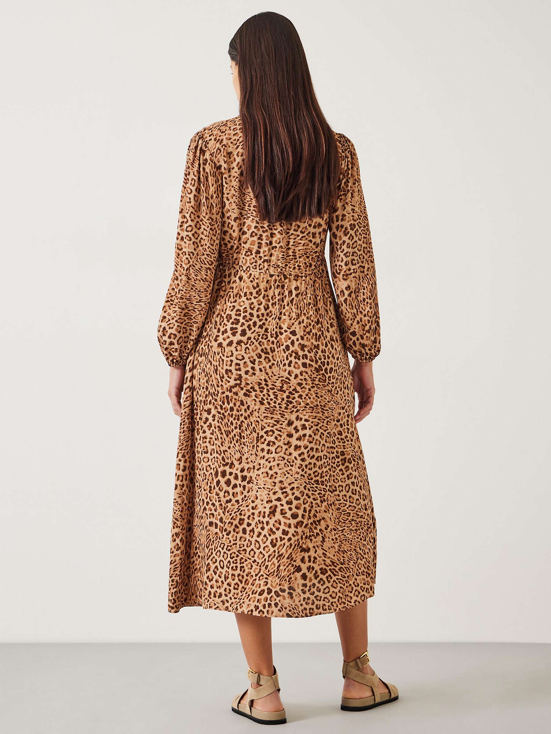 Buy HUSH Kiera Midi Dress, Natural Leopard Online at johnlewis.com