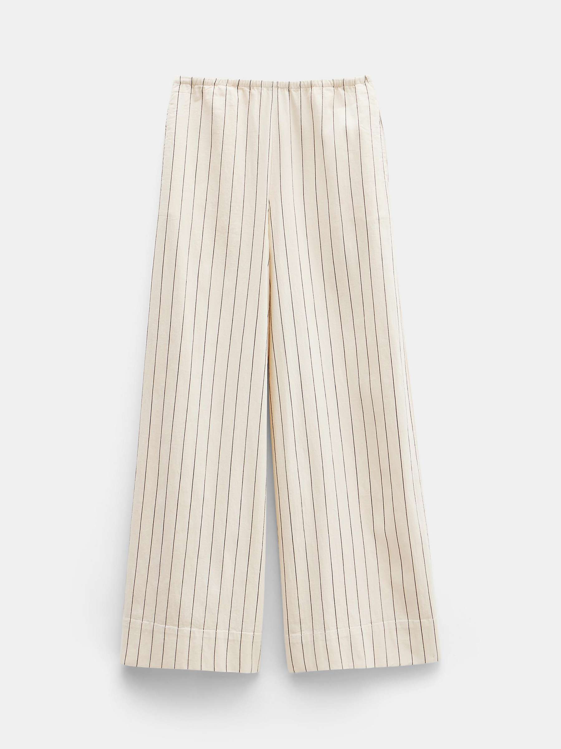Buy HUSH Elissia Striped Wide Leg Trousers, White/Black Online at johnlewis.com