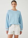 HUSH Phoebe Contrast Stitch Jumper, Blue