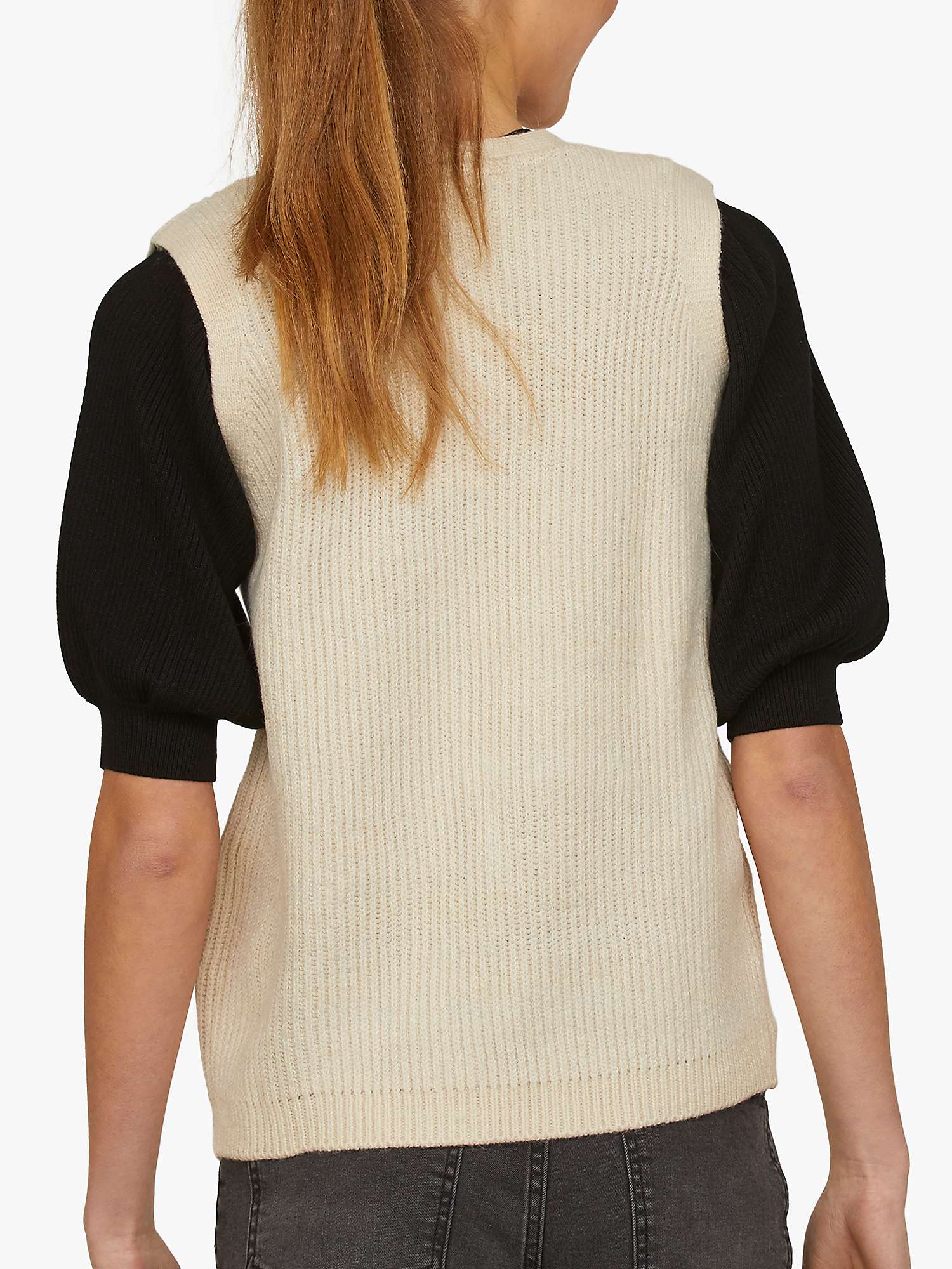 Buy Sisters Point Hebea Soft Knitted Waistcoat, Beige Online at johnlewis.com