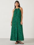 HUSH Cassie Halter Neck Maxi Dress, Watercolour Green