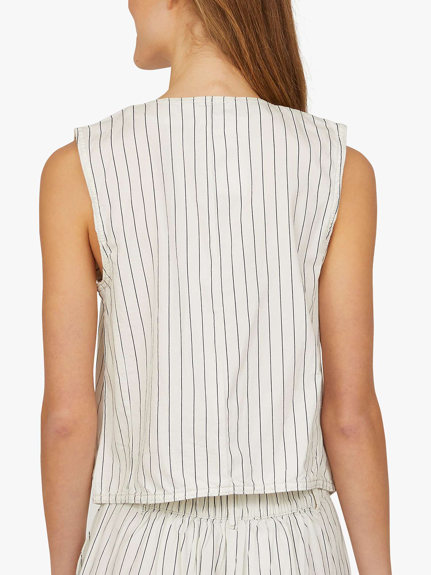 Buy Sisters Point Onea Striped Slim Fit Vest, Cream/Navy Online at johnlewis.com