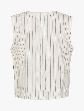 Sisters Point Onea Striped Slim Fit Vest, Cream/Navy