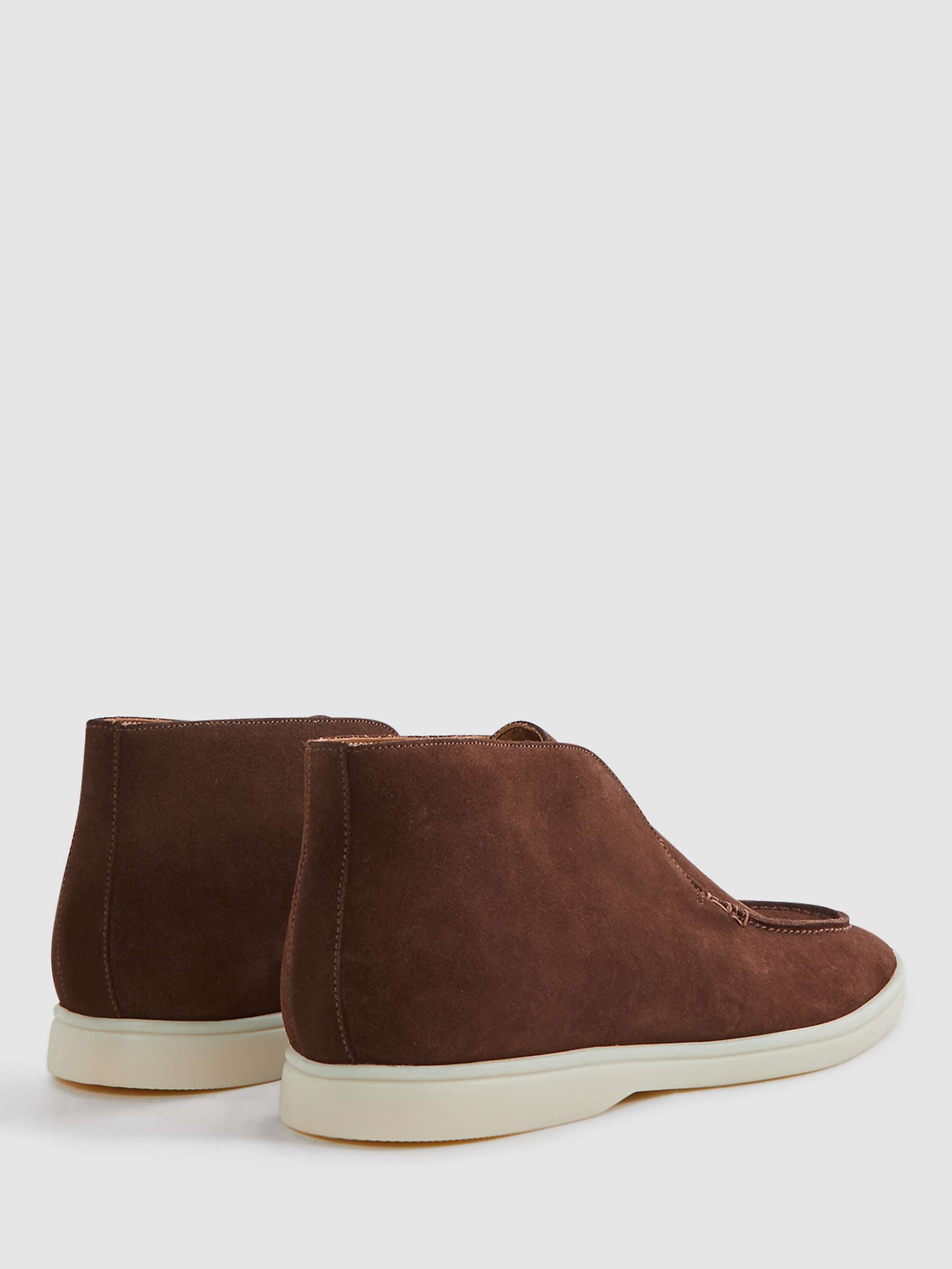 Buy Reiss Kason Suede Slip-On Moccasin Boots, Brown Online at johnlewis.com