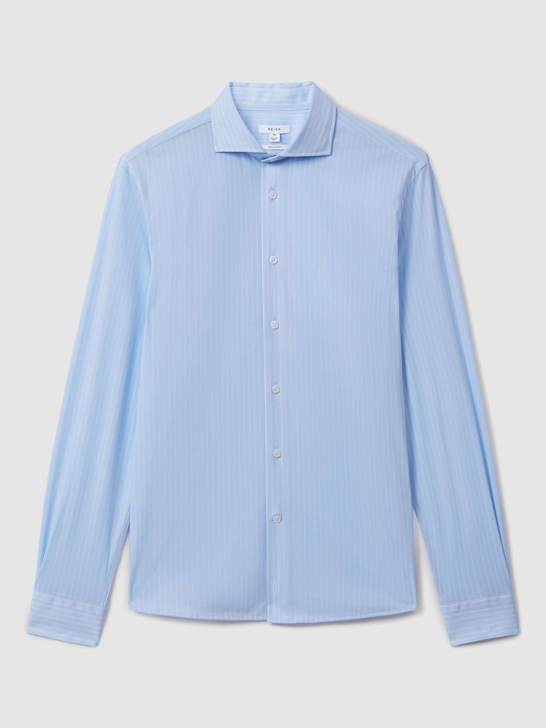 Buy Reiss Fletcher Long Sleeve Shirt, Blue/White Online at johnlewis.com