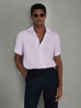 Reiss Beldi Short Sleeve Cuban Collar Shirt, Orchid