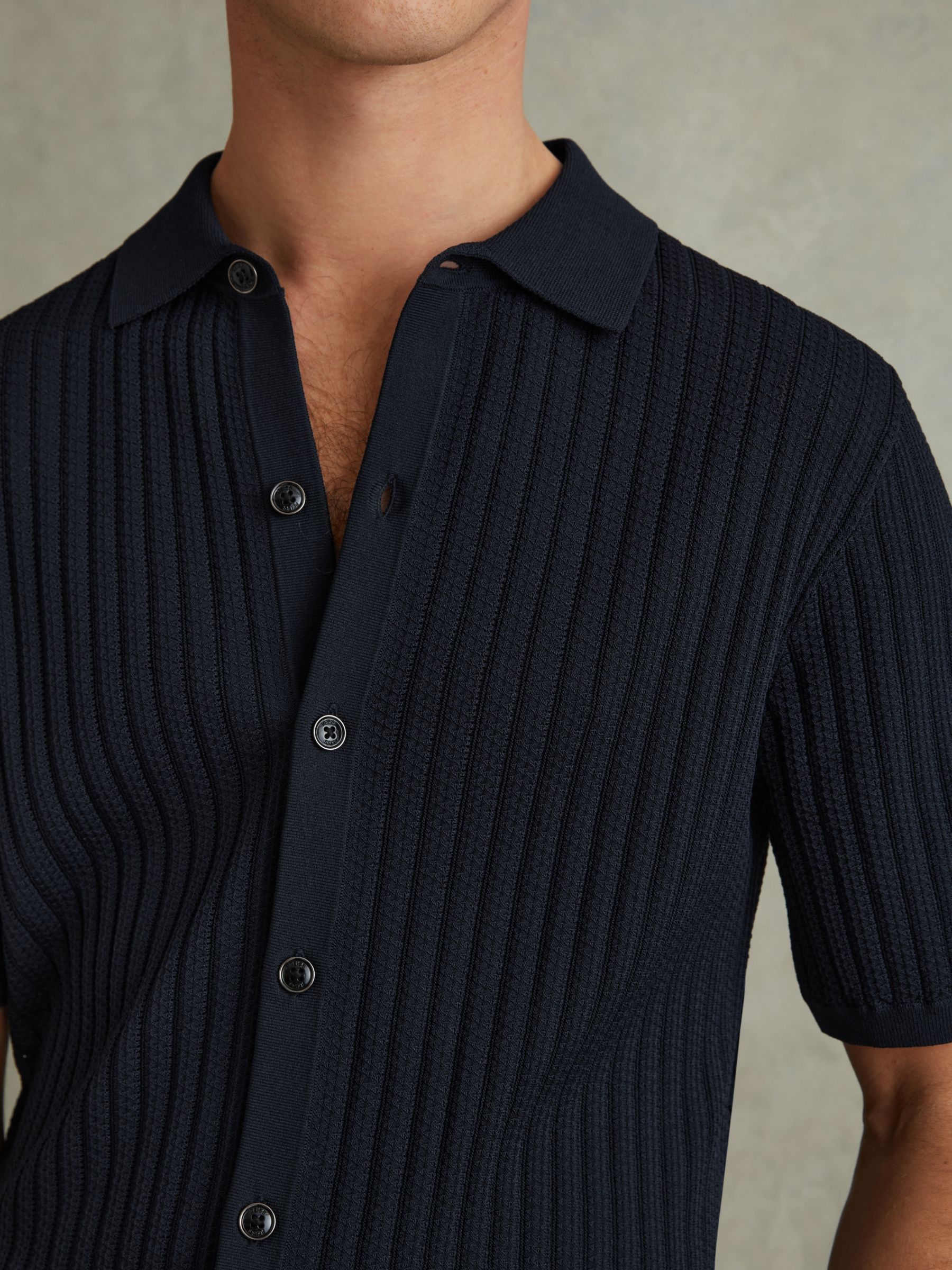 Buy Reiss Murray Ribbed Knit Shirt Online at johnlewis.com