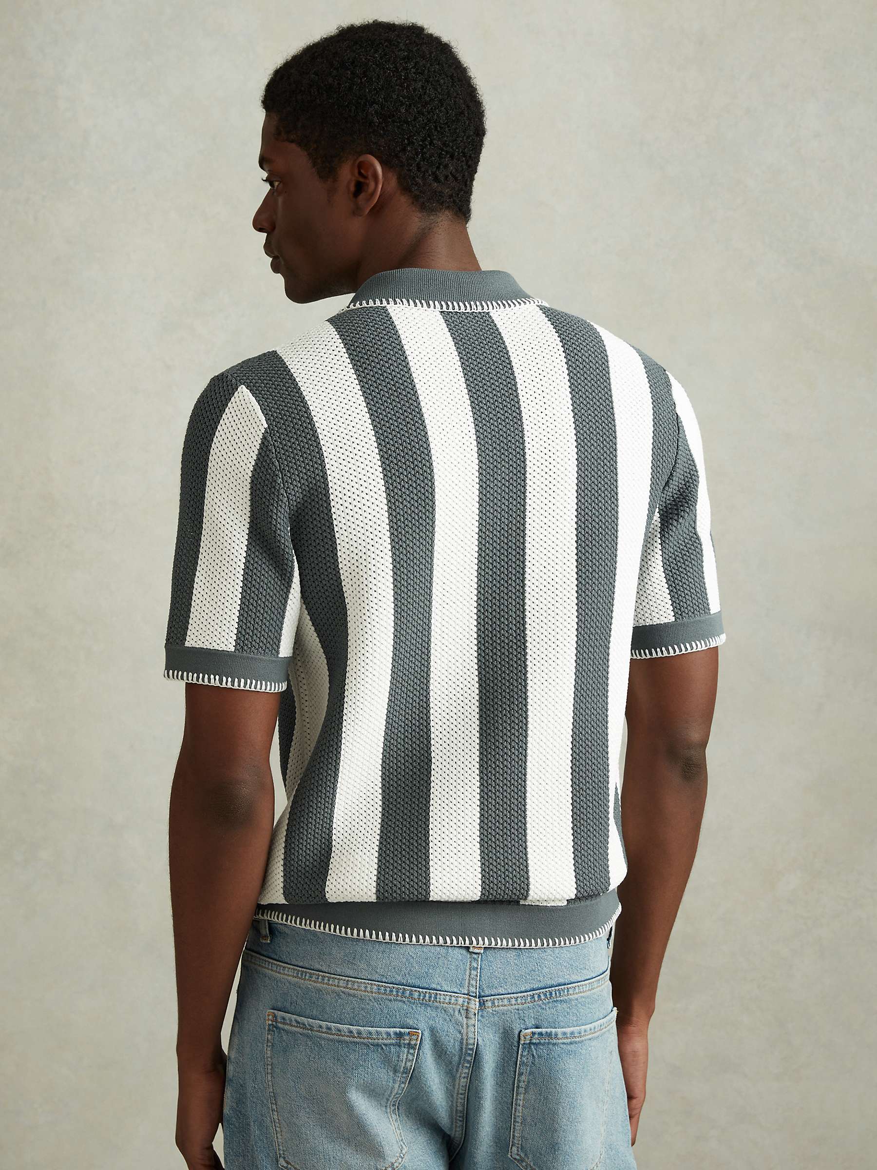 Buy Reiss Naxos Knitted Stripe Shirt Online at johnlewis.com