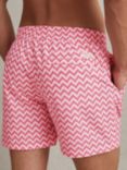 Reiss Cable Geometric Print Drawstring Swim Shorts, Bright Pink