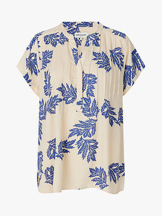 Lollys Laundry Heather Loose Fit Print Top, Blue/White