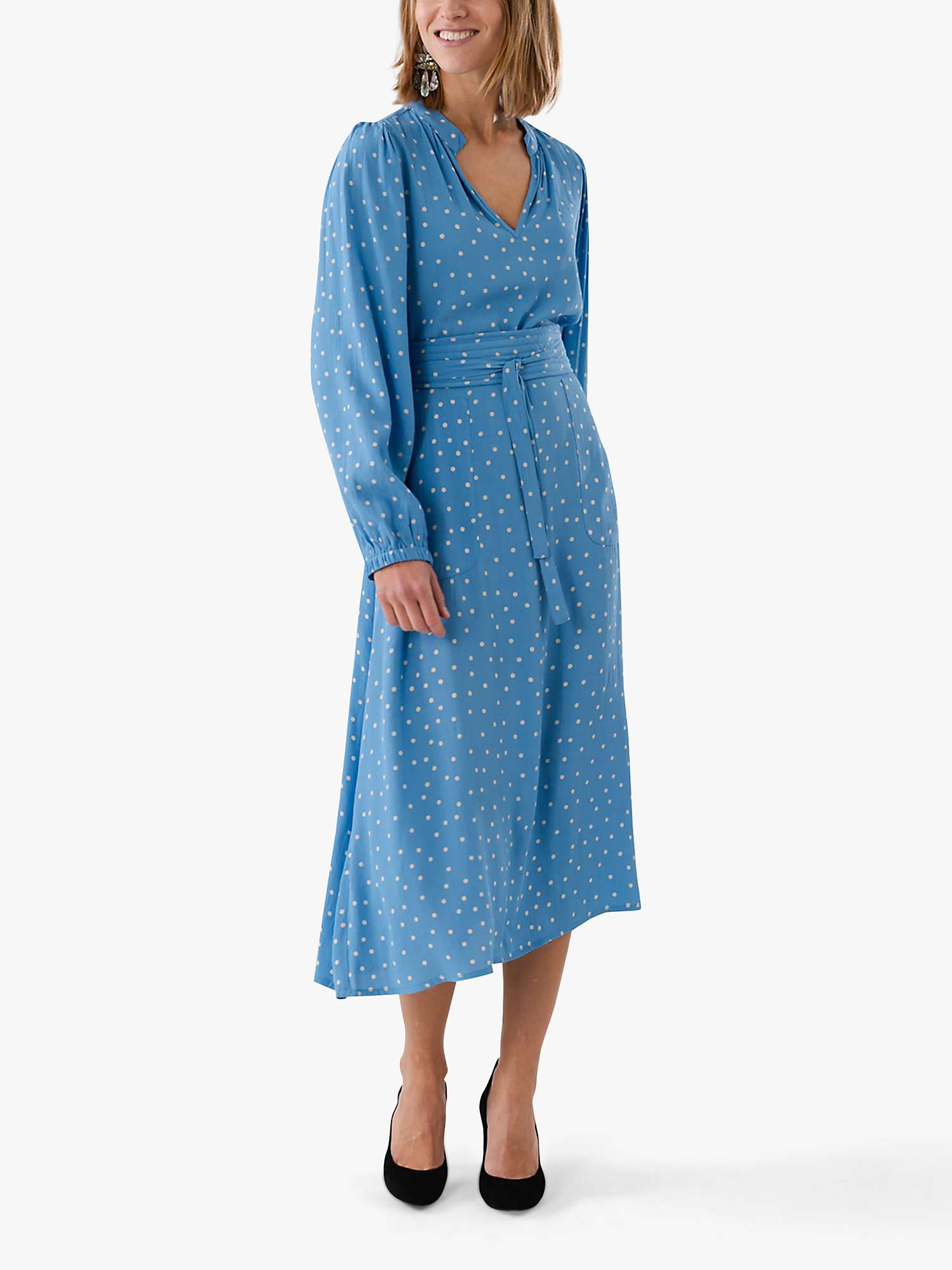 Buy Lollys Laundry Paris Dot Print Midi Dress, Blue Online at johnlewis.com