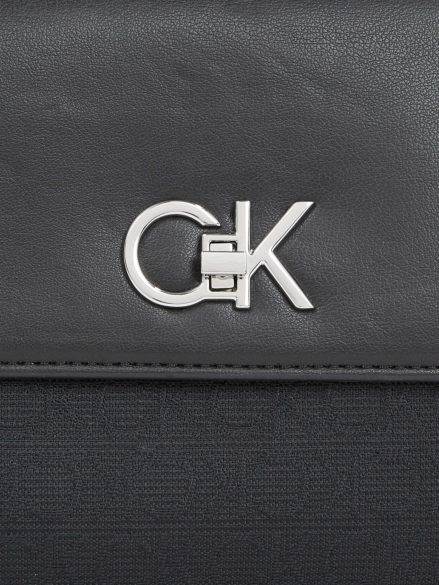 Buy Calvin Klein Metal Chain Logo Shoulder Bag, Black Jacquard Online at johnlewis.com