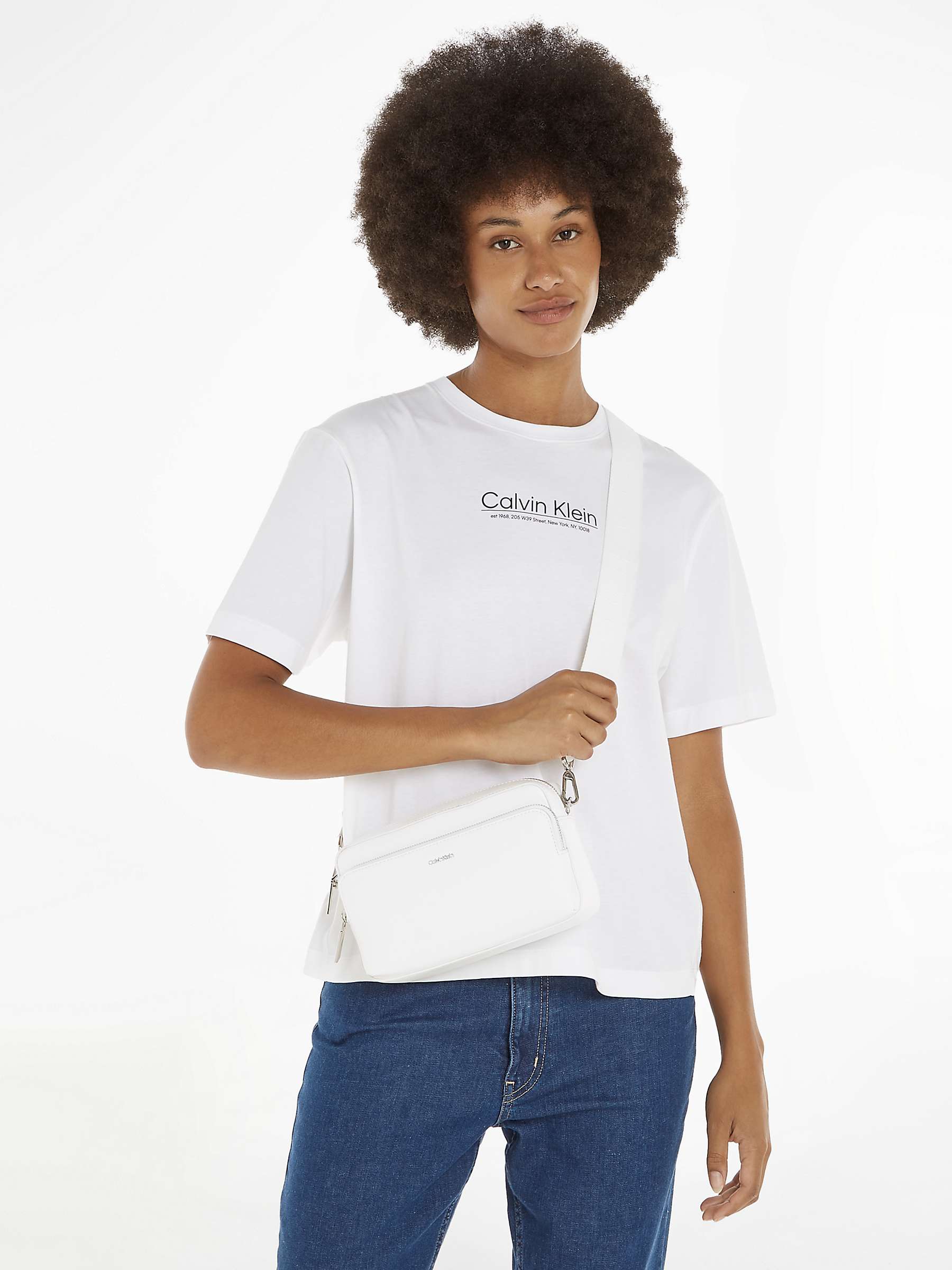 Buy Calvin Klein Cross Body Camera Bag, Bright White Online at johnlewis.com