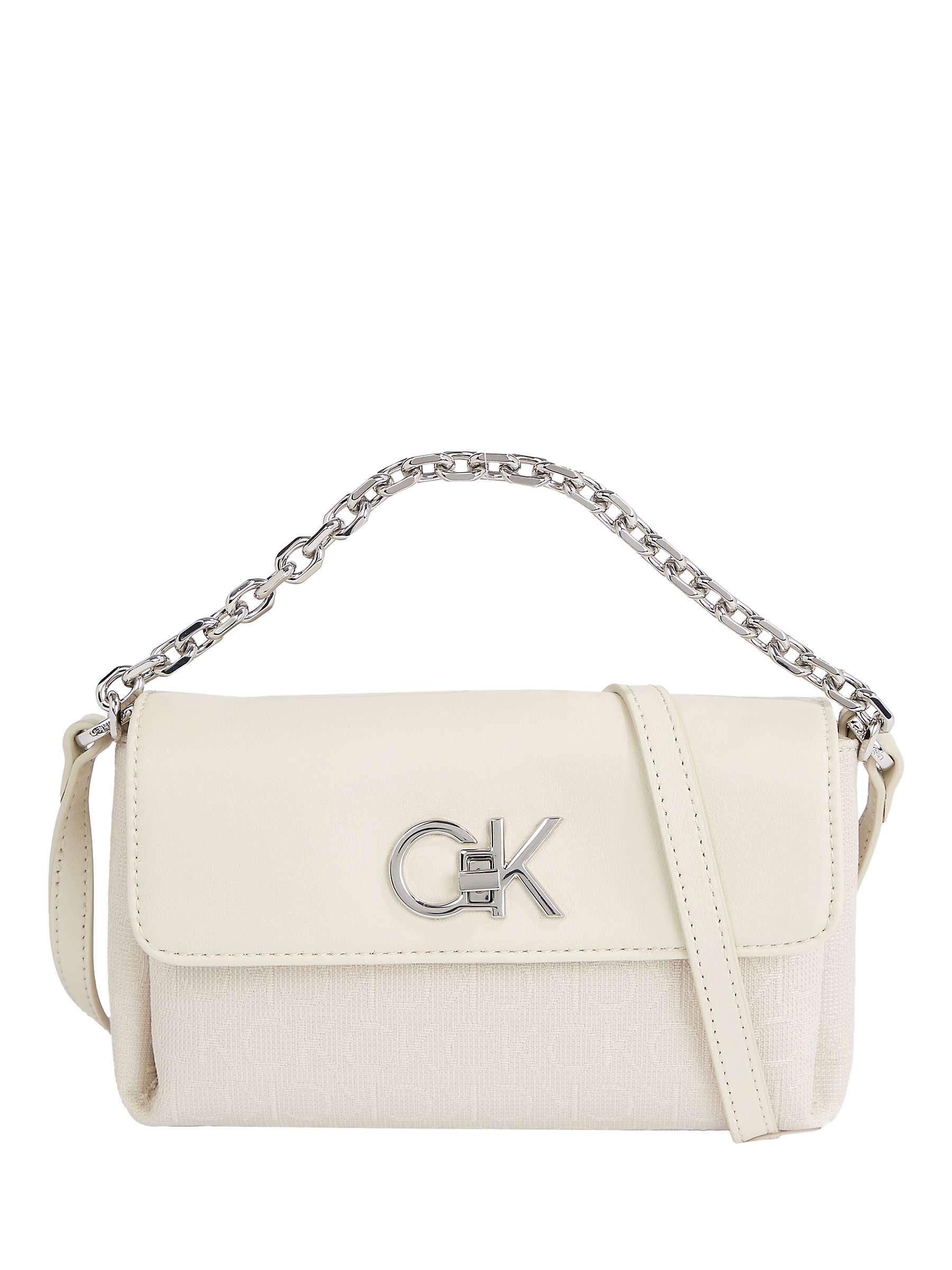 Buy Calvin Klein Mini Jacquard Weave Crossbody Bag, Ecru Online at johnlewis.com