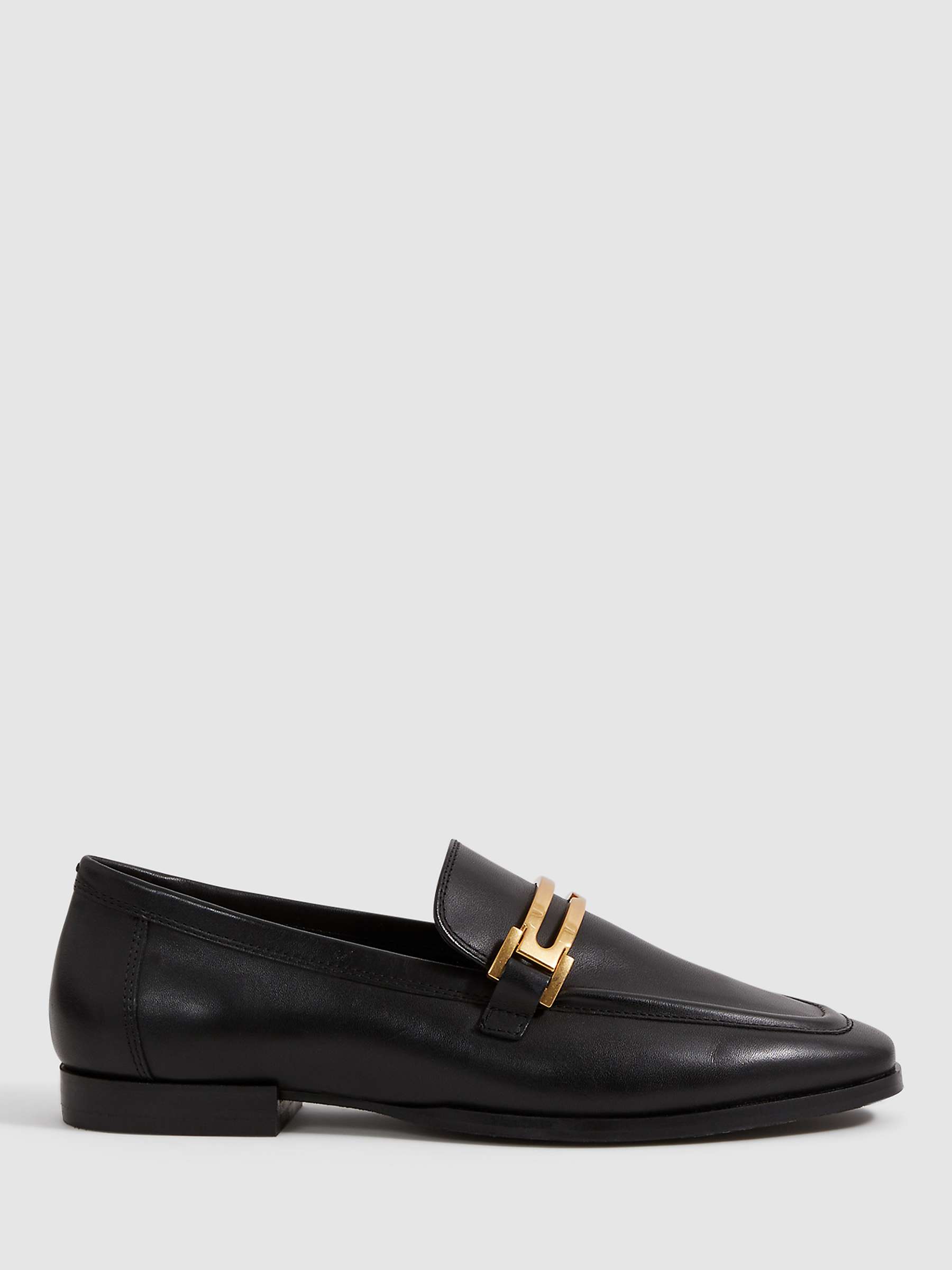 Buy Reiss Angela Metal Trim Leather Loafers Online at johnlewis.com
