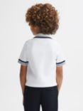 Reiss Kids' Chelsea Half Zip Short Sleeve Polo Shirt